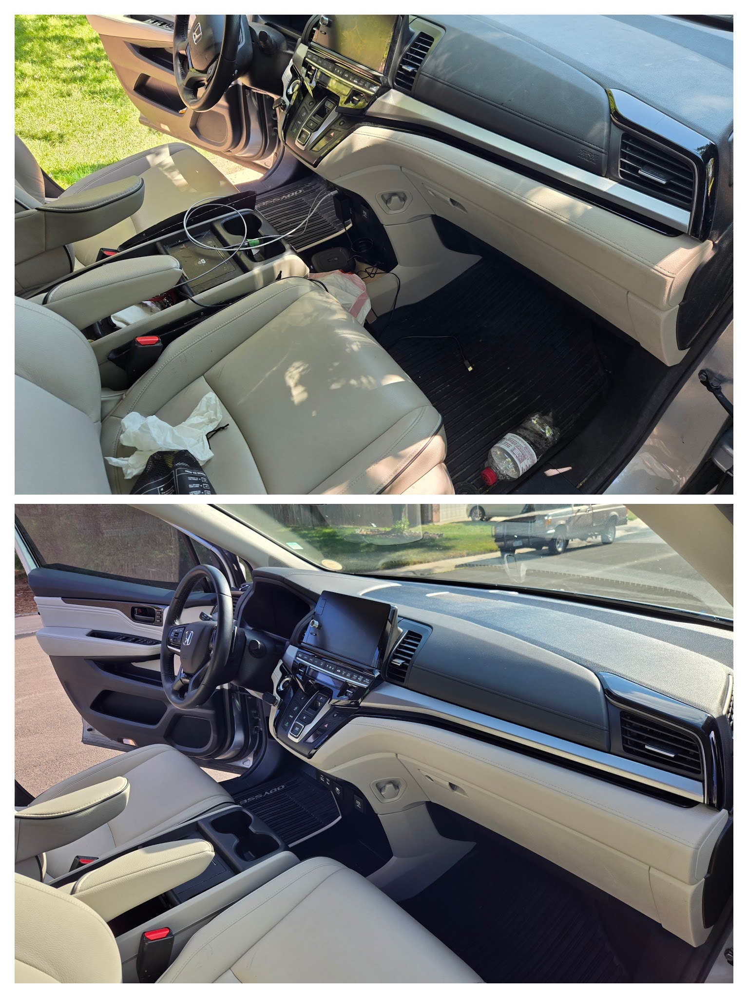 AK Detail front passenger area before and after result