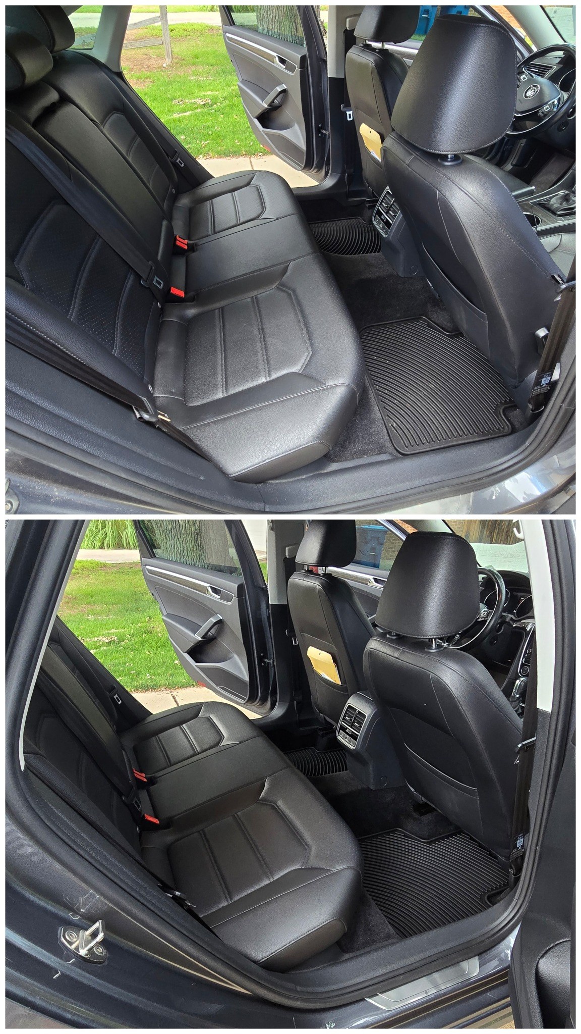 AK Detail rear-seat interior before and after result
