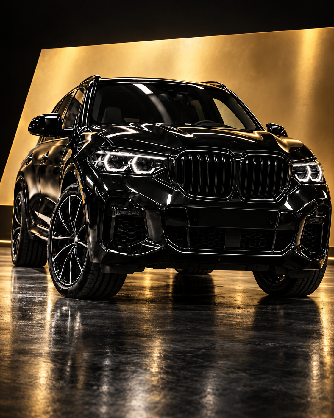 Glossy black luxury SUV inspired by the AK Detail flyer